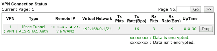 a screenshot of DrayOS VPN configuration